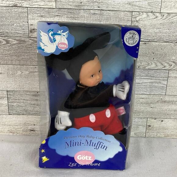 Gotz DISNEY Mini-Muffin MICKEY-MOUSE Doll 2003 8” Vinyl NIB Baby Collection Rare - Picture 5 of 7